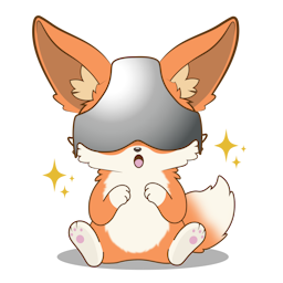 a fennec weaing a chrome-plated VR headset